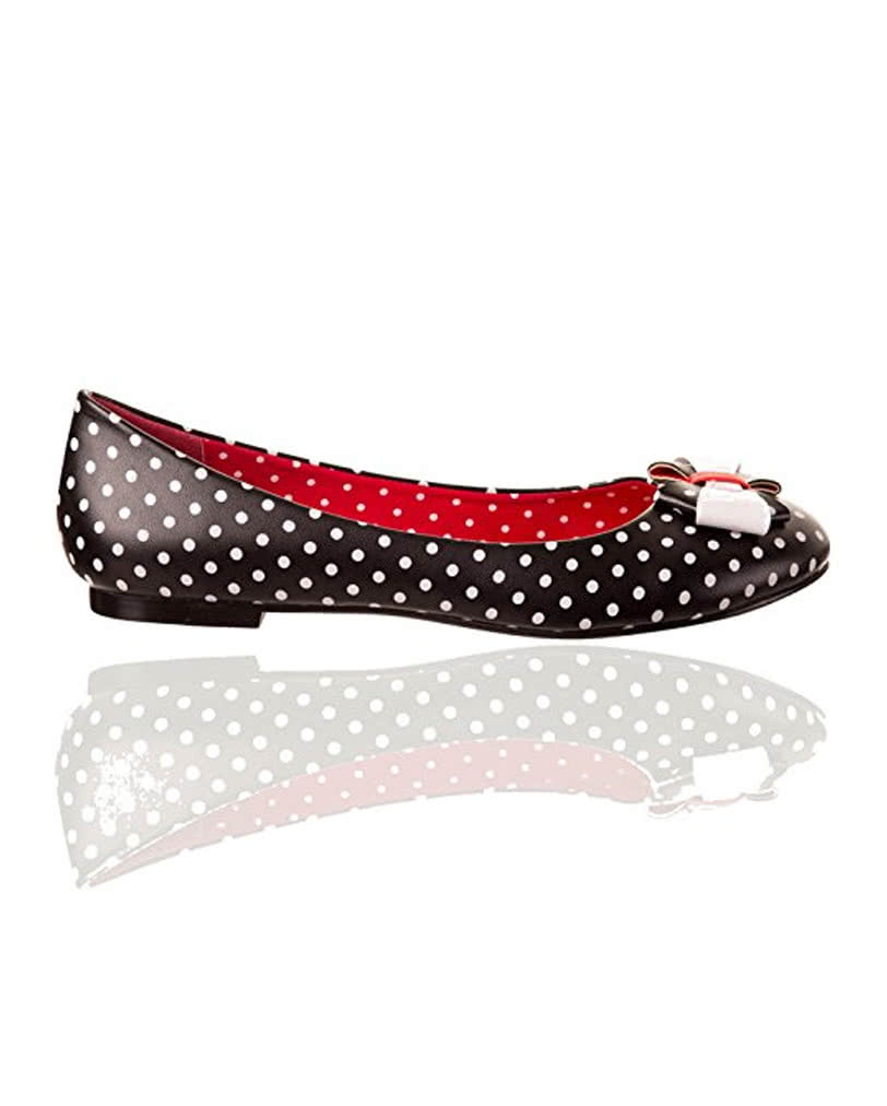 Gepunktete Ballerinas schwarz/weiß