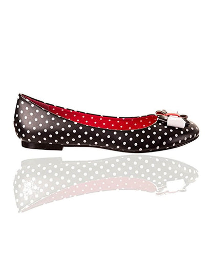 Gepunktete Ballerinas schwarz/weiß