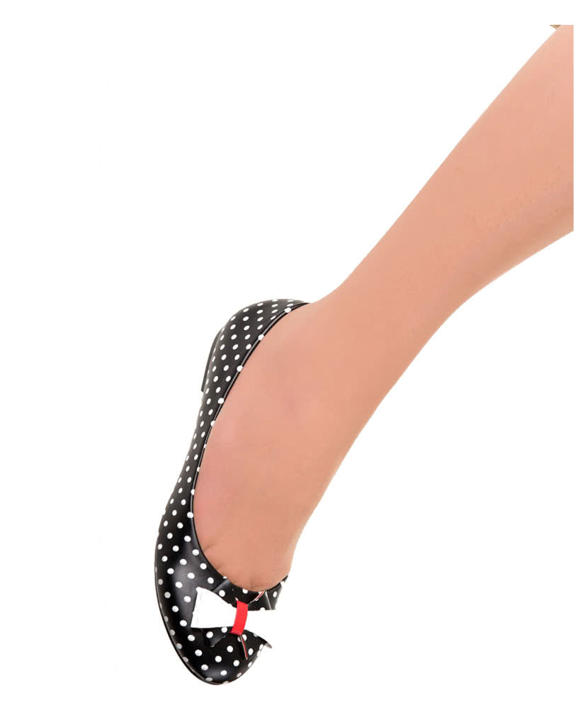 Gepunktete Ballerinas schwarz/weiß