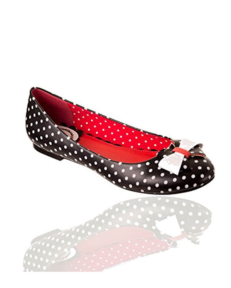 Gepunktete Ballerinas schwarz/weiß