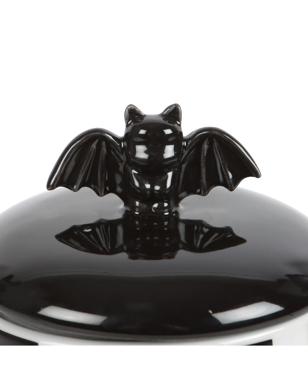 Gestreifte Keksdose mit Fledermaus 20cm