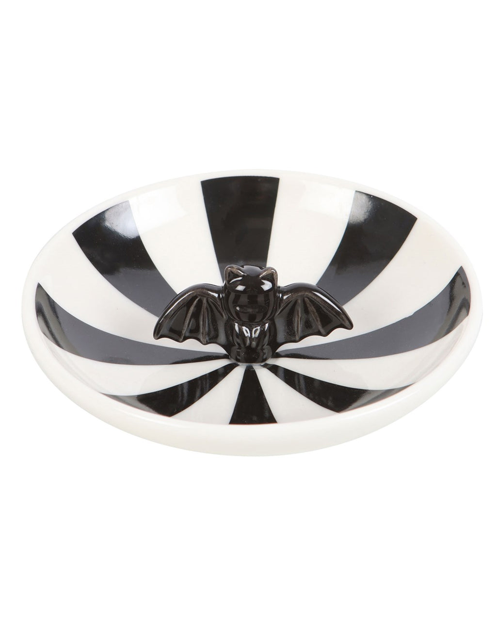 Striped, Round Jewelry Bowl With Bat 11cm Ø