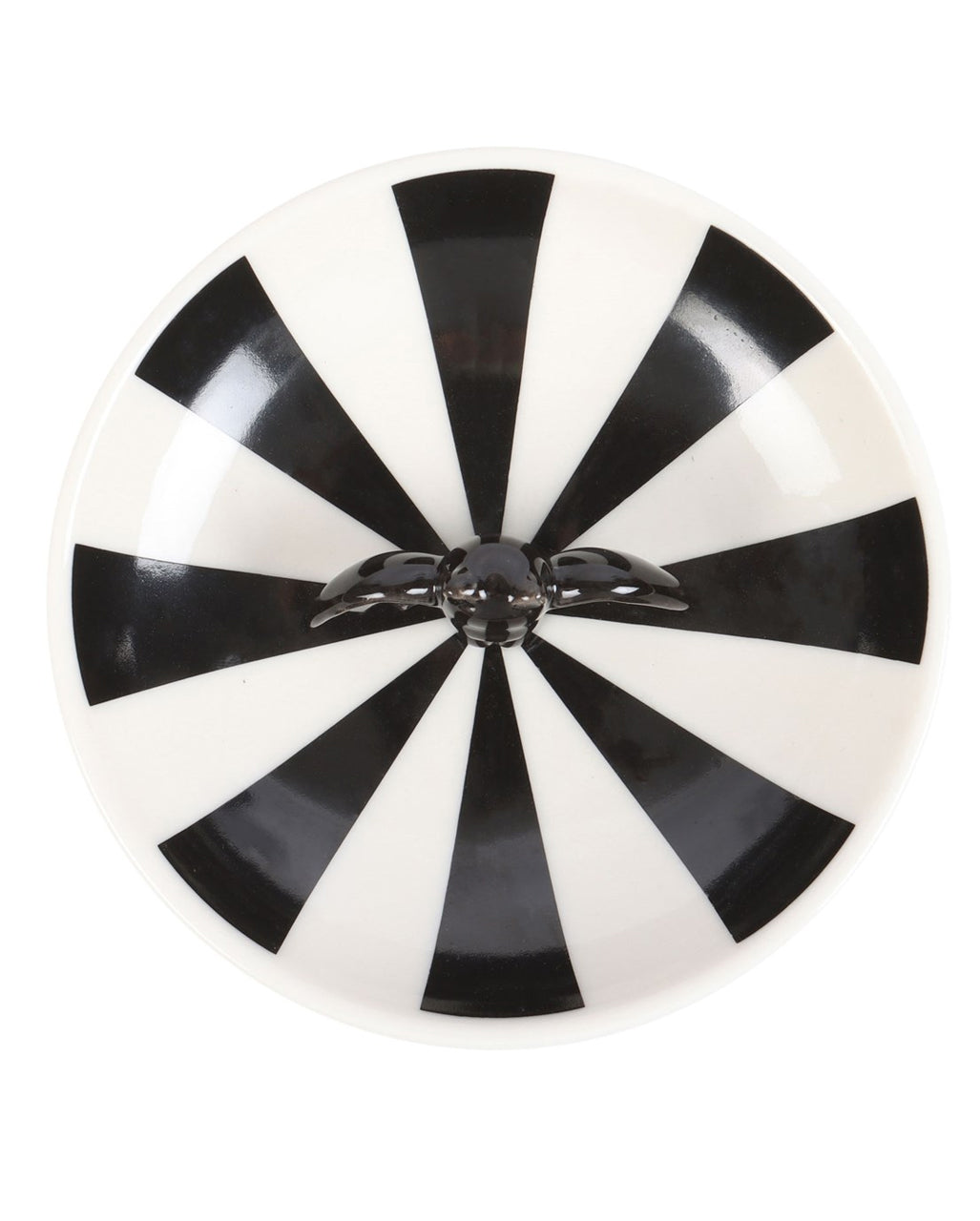 Striped, Round Jewelry Bowl With Bat 11cm Ø