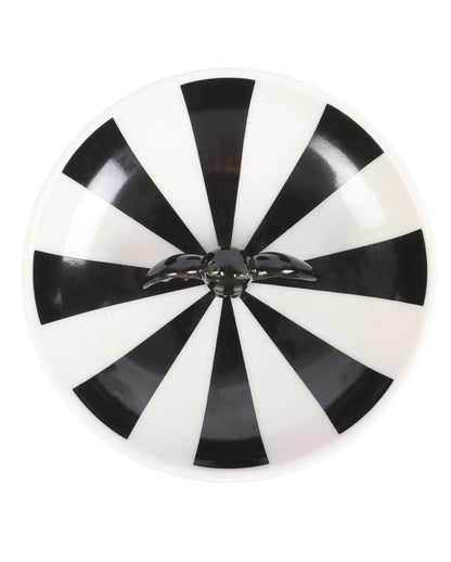Striped, Round Jewelry Bowl With Bat 11cm Ø