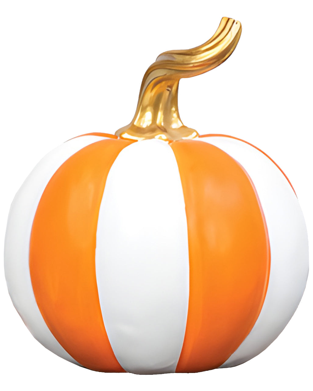 Orange-weiß gestreifter Halloween Kürbis