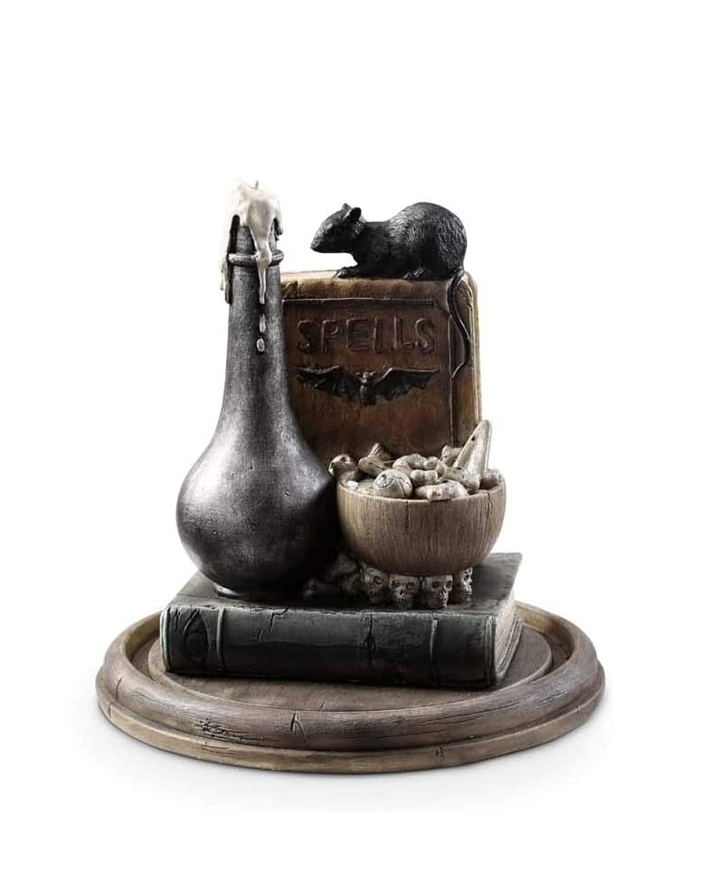 Glass Bell With Witch Potion & Magic Book 31cm
