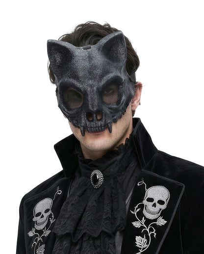 Glitter Skelett Katze Maske