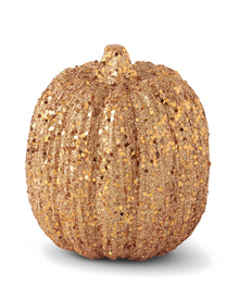 Deko Kürbis mit Glitter & Pailletten 15cm