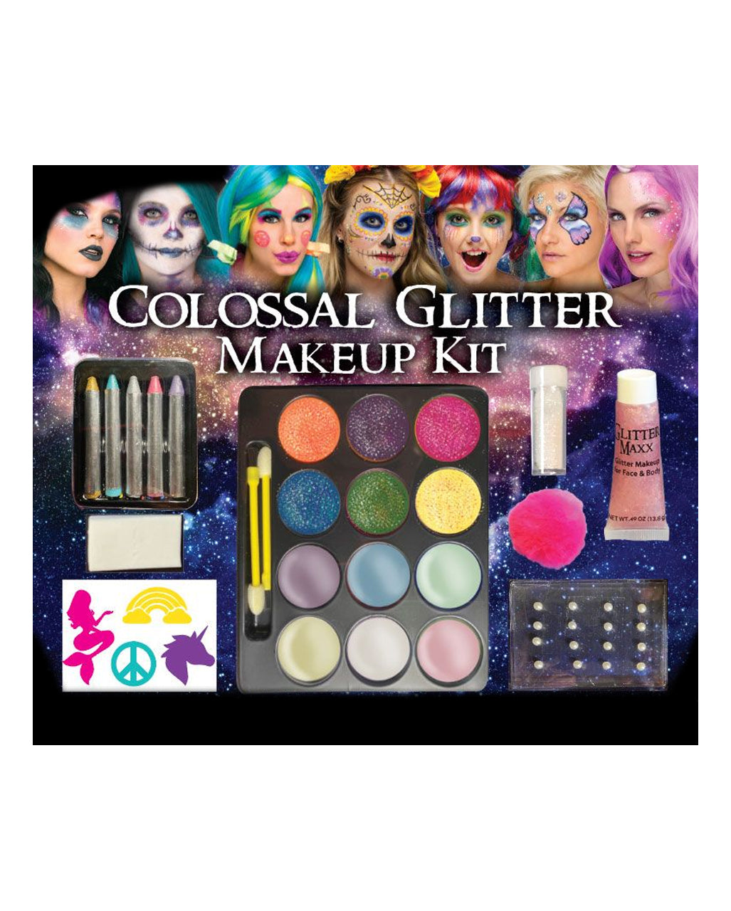 28-tlg. Glitter Schmink-Set