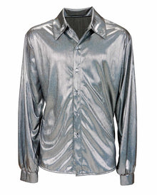 Glitzer Discohemd Silber