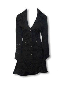 Gothic Brokatmantel schwarz