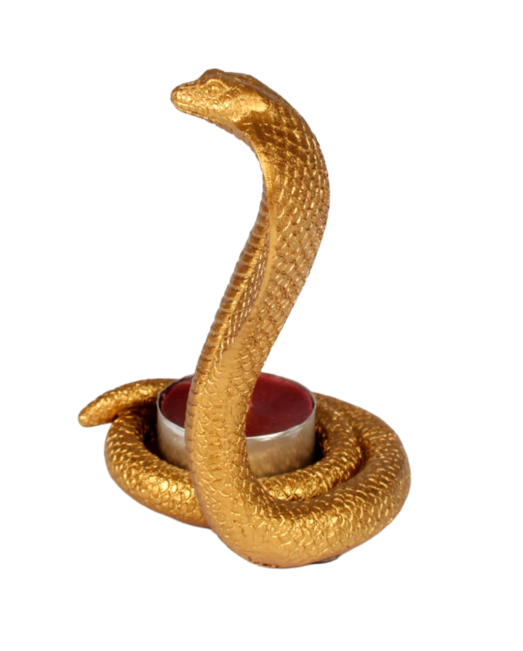 Goldener Cobra Teelichthalter 10,5cm