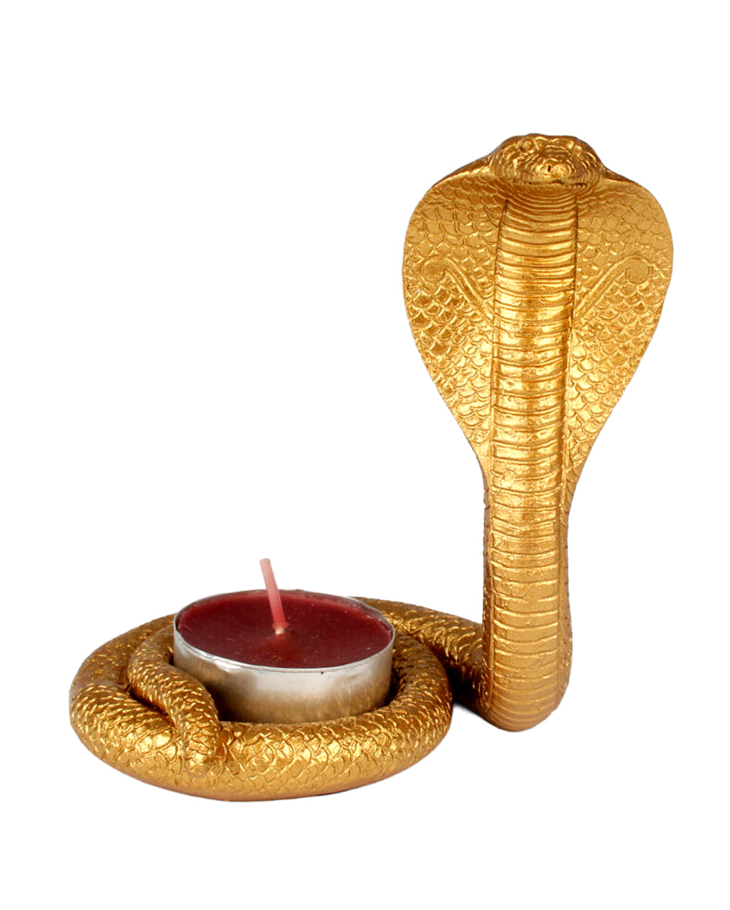 Goldener Cobra Teelichthalter 10,5cm