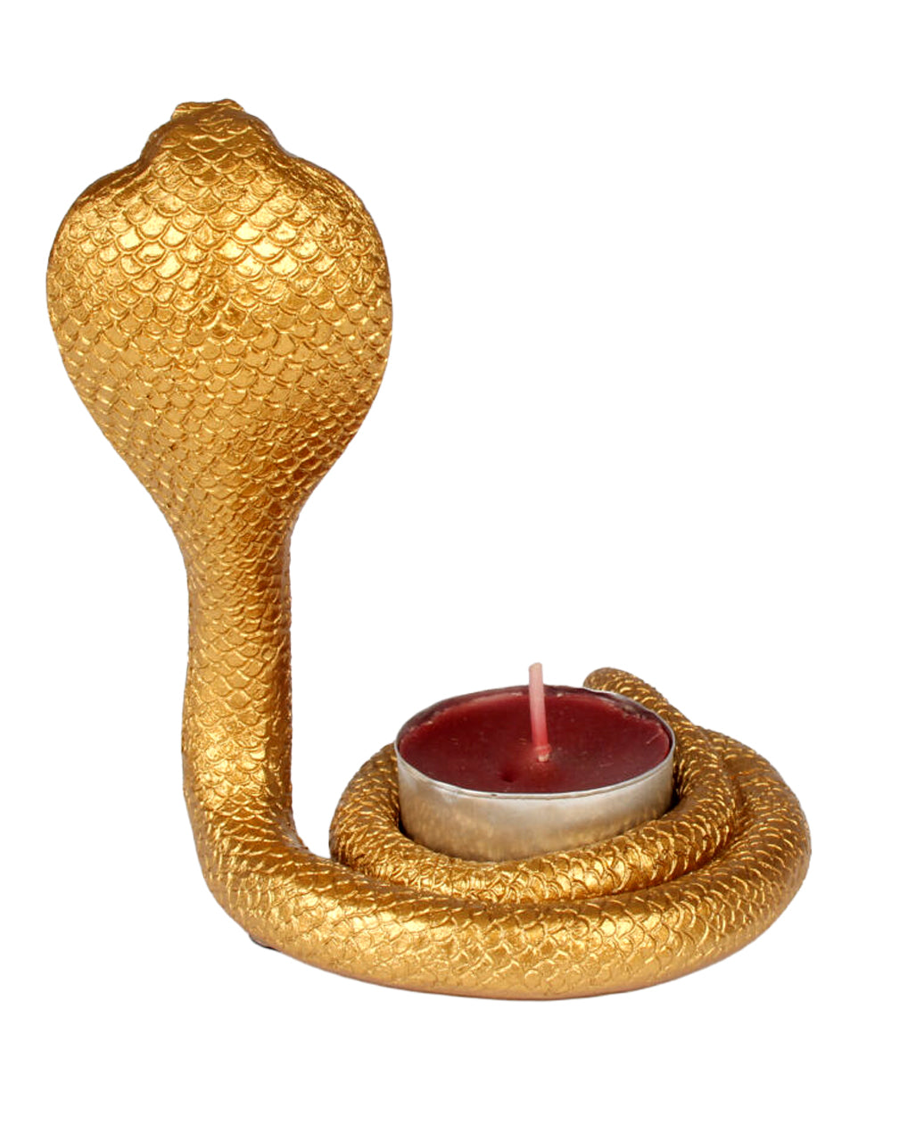 Goldener Cobra Teelichthalter 10,5cm