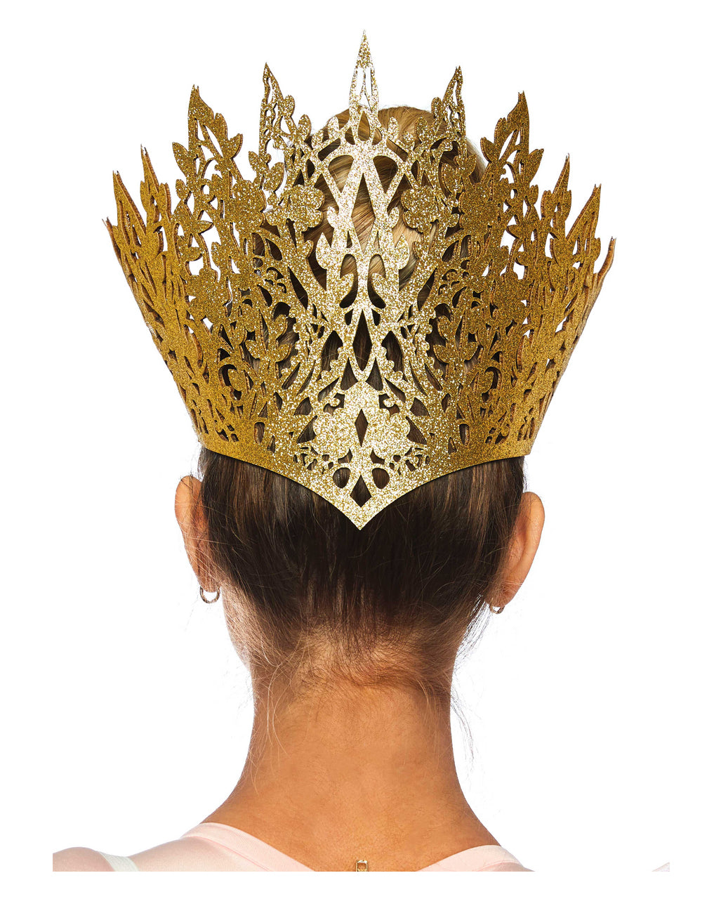 Glitzer Krone gold mit Juwel
