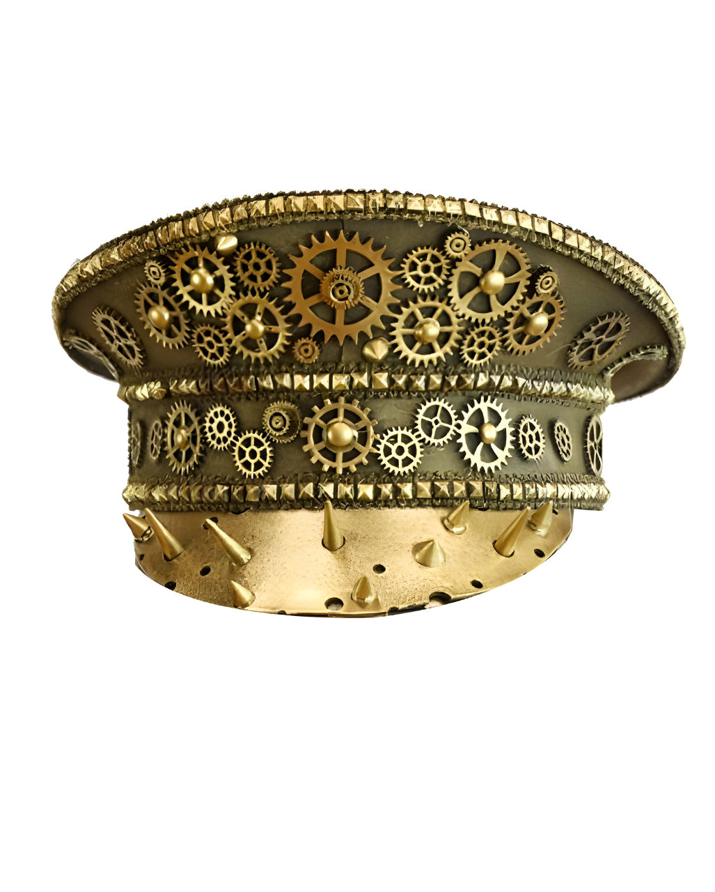 Goldener Steampunk Kapitänsmütze mit Nieten