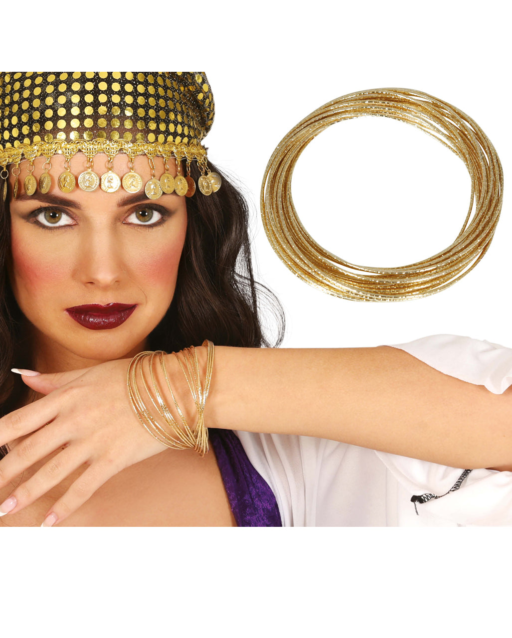 Golden Bracelet Made From 20 Fine Metal Rings
