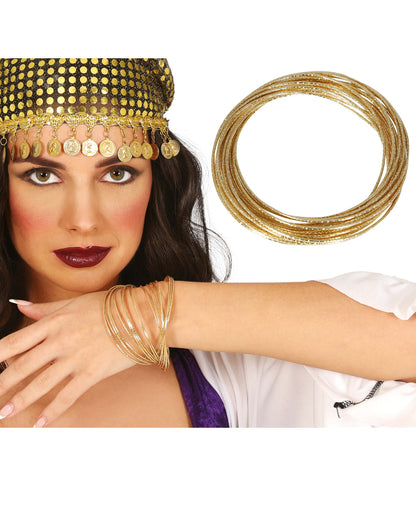Golden Bracelet Made From 20 Fine Metal Rings