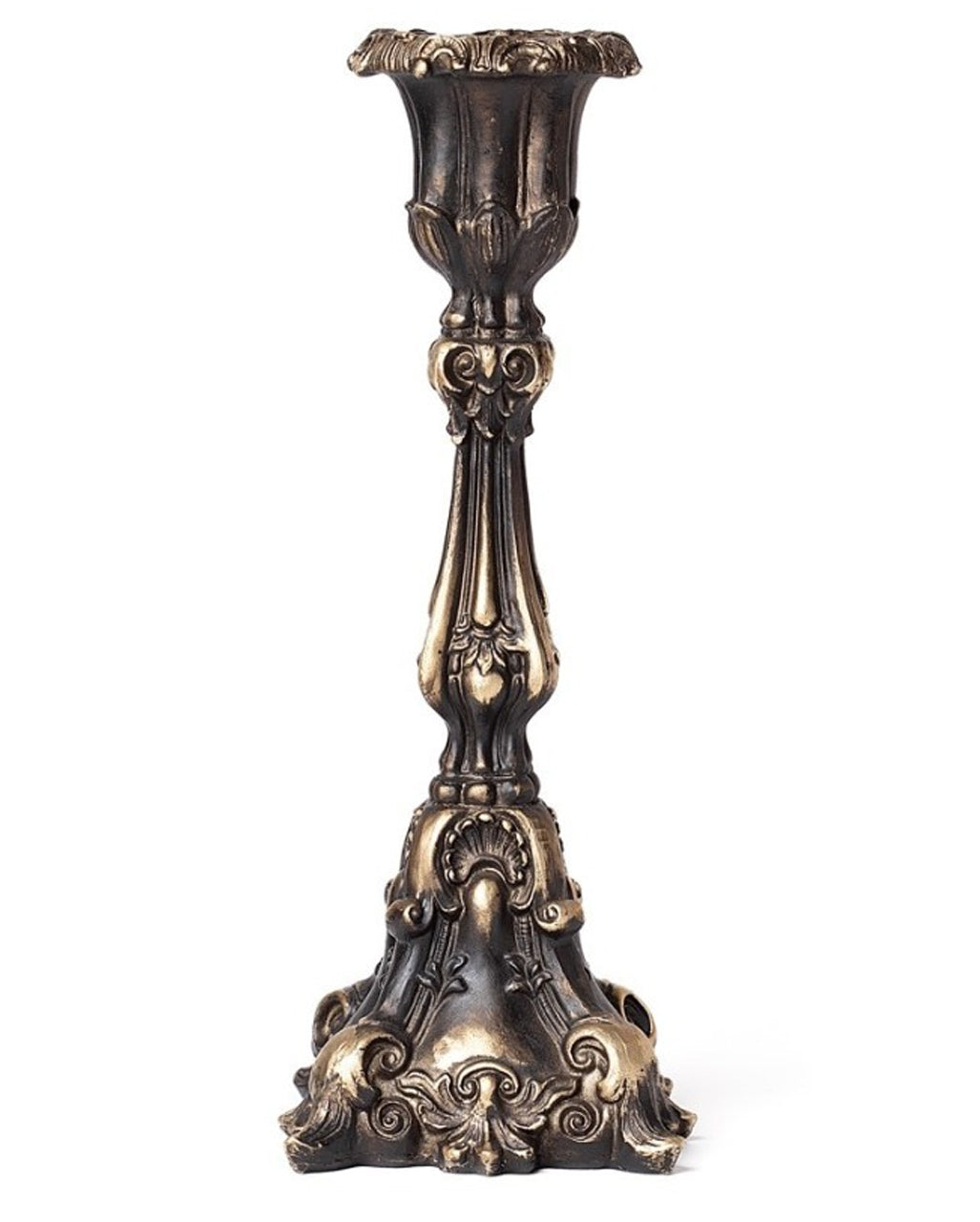 Antik-Goldfarbener Gothic Barock Kerzenleuchter 23,5cm