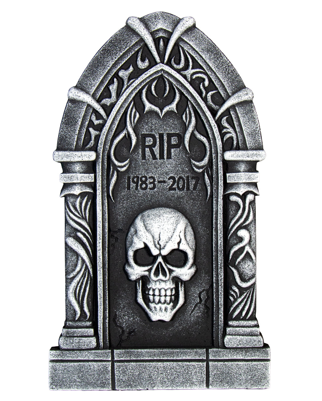 Gothic Cathedral Grabstein mit Totenkopf 66cm