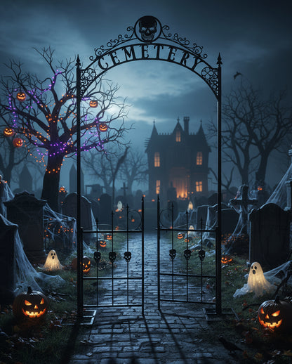 Gothic Cemetery Friedhofs Torbogen mit Gatter 2,85m