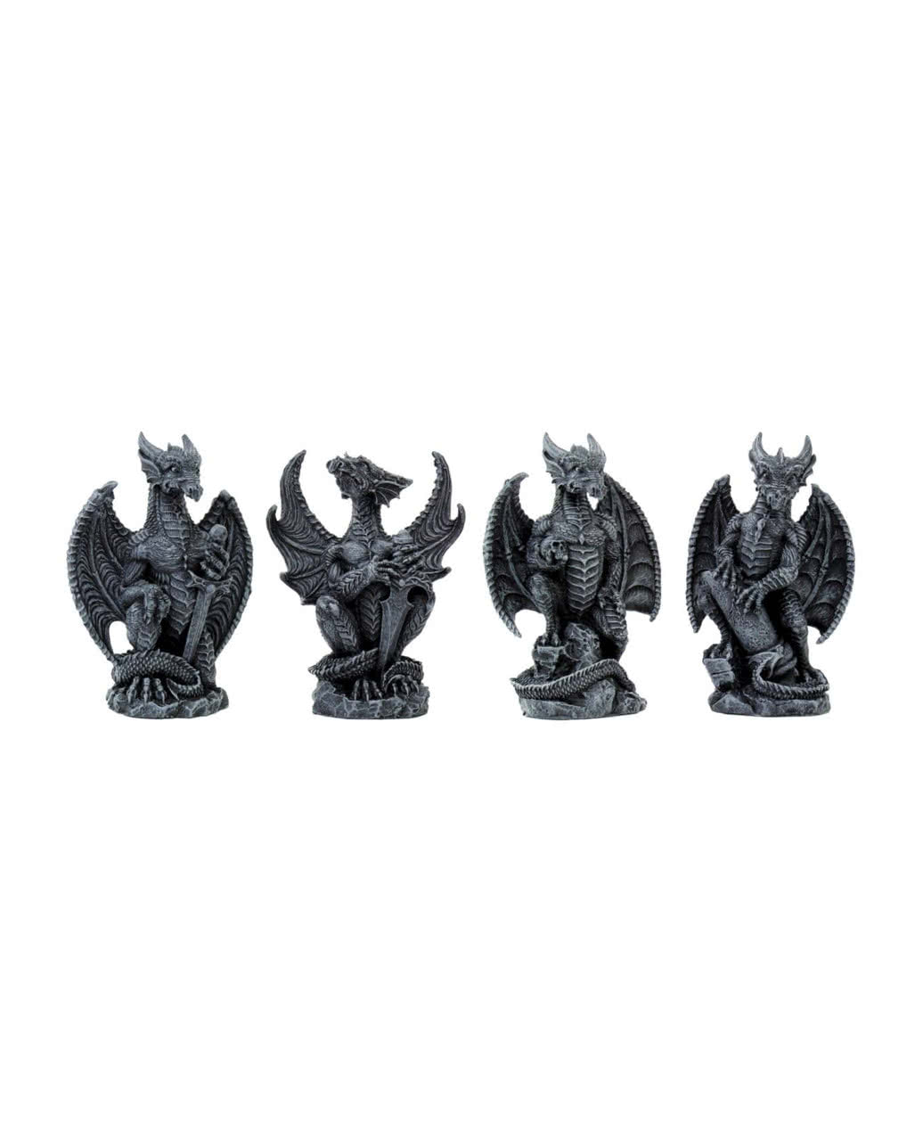 4er Set Gothic Drachen stehend
