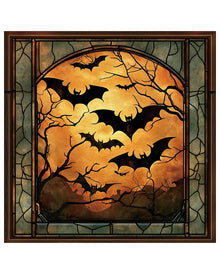 Gothic Fledermaus Bleiglasfenster Wand- & Fensterdeko 78x80cm
