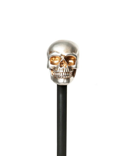 Gothic Gehstock mit Metallic Totenkopf