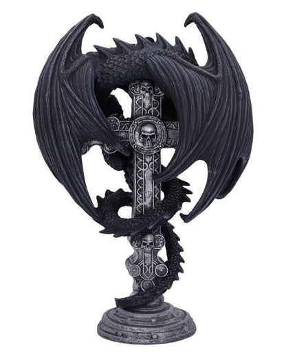 Gothic Drachen Kerzenständer 26,5cm