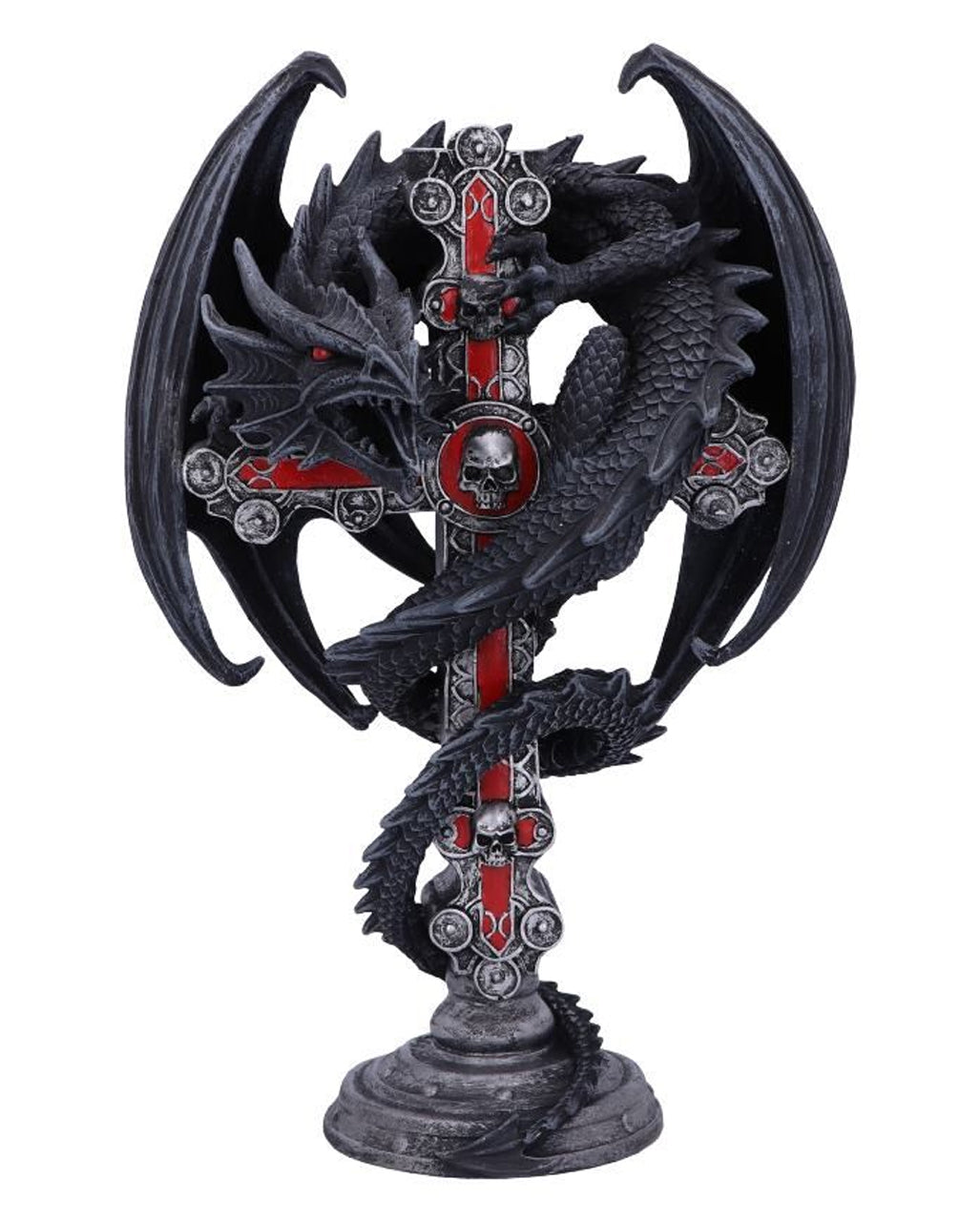Gothic Drachen Kerzenständer 26,5cm