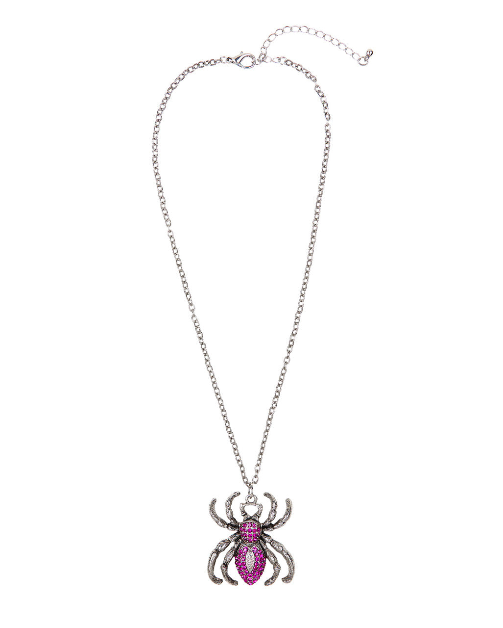 Gothic Necklace With Purple Rhinestone Spider