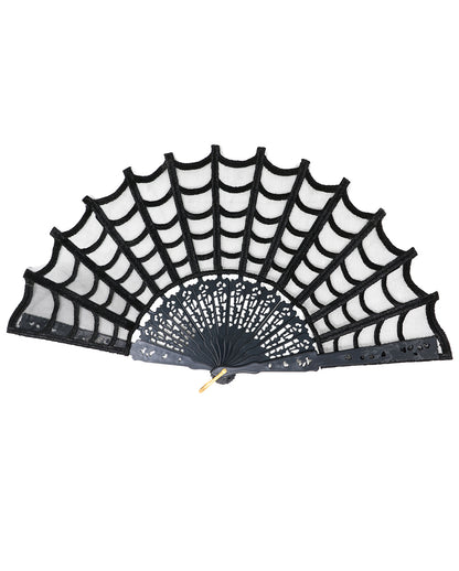 Gothic Handfächer - Spinnennetz Design