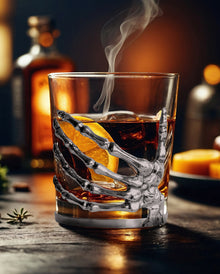 Gothic Heritage Skeleton Hand Whiskey Glass 300ml
