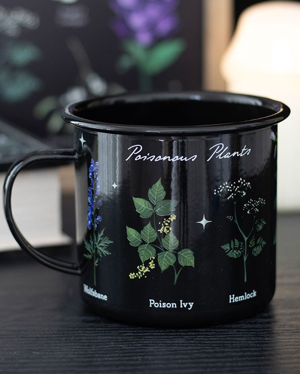 Gothic Kaffeebecher mit Giftpflanzen als Motiv