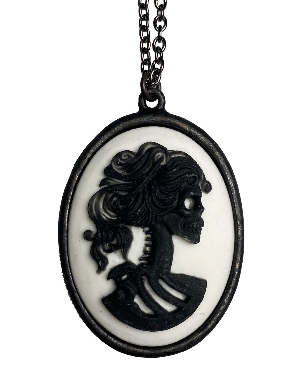 Gothic Necklace Skull Cameo