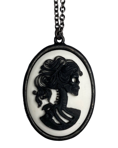 Gothic Necklace Skull Cameo