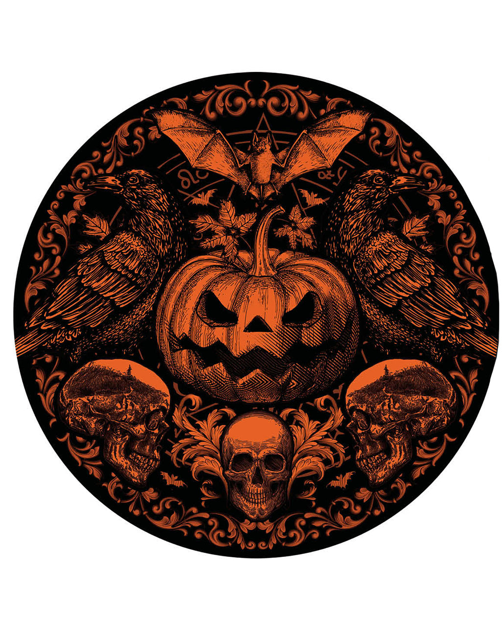 Gothic Pumpkin Paper Plate 6 Pcs.