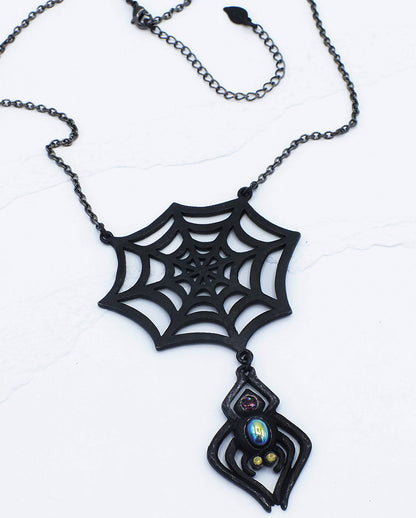 Gothic Kette Spinnennetz mit Spinne