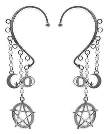 Halloween Ohrringe Pentagramm, Mond & Sterne