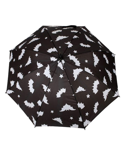 Gothic Umbrella With Bats Motif