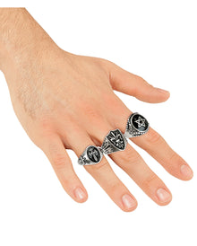 Gothic Ringe als Kostümaccessoire 3er-Set