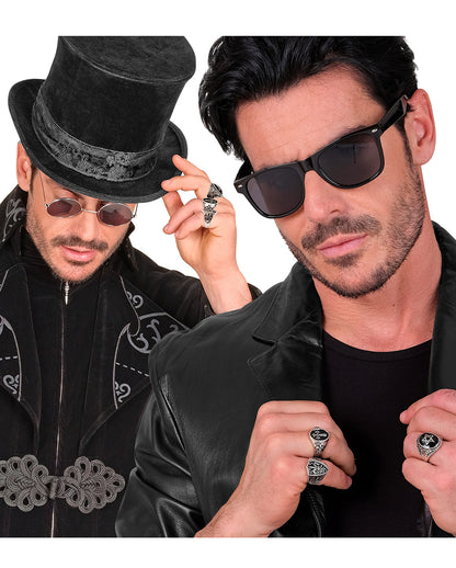 Gothic Ringe als Kostümaccessoire 3er-Set