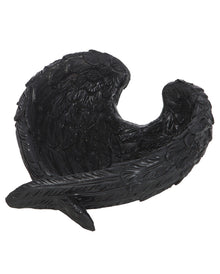 Gothic Schmuckschale mit Rabenfedern 11cm Ø