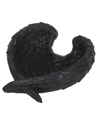 Gothic Schmuckschale mit Rabenfedern 11cm Ø