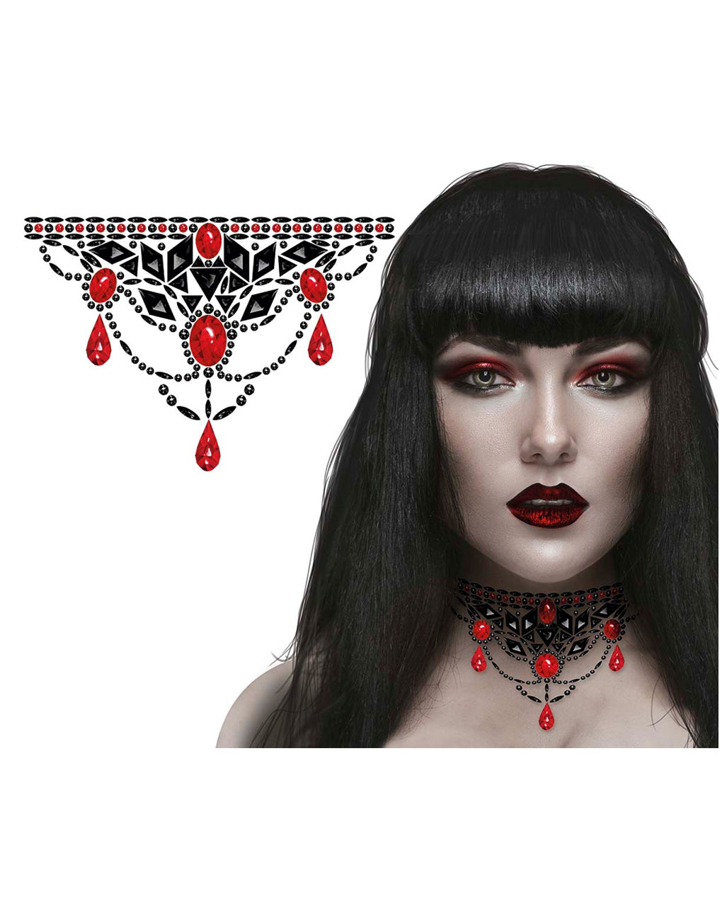 Gothic Glitzersteinchen Halskette Selbstklebend
