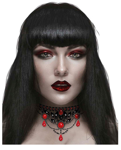 Gothic Glitzersteinchen Halskette Selbstklebend