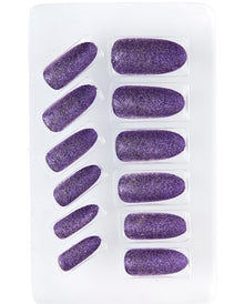Gothic Violett Glitzernde Fingernägel 12 St.