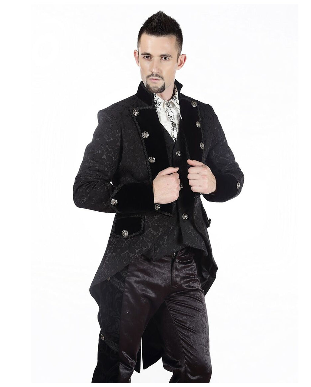 Brokat Herren Gehrock schwarz