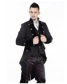 Brokat Herren Gehrock schwarz