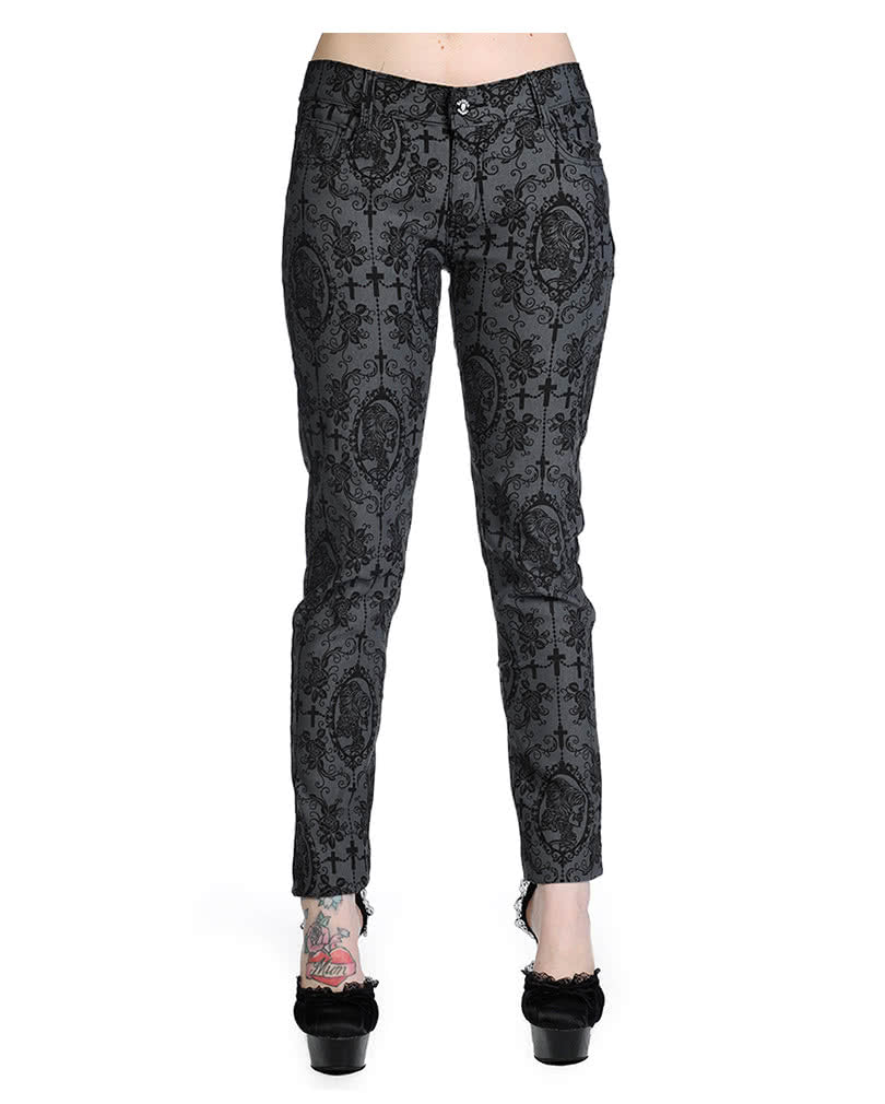 Gothic Stretchjeans grau